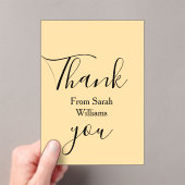 Thank you from add name yellow Pastel boho wedding Acryleinladungen (Insitu (Handheld))