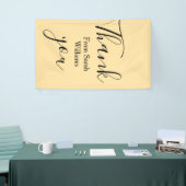 Thank you from add name yellow Pastel boho wedding Banner (Messeveranstaltung)