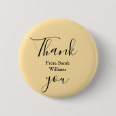 Thank you from add name yellow Pastel boho wedding Button (Vorderseite)