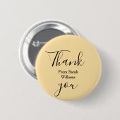 Thank you from add name yellow Pastel boho wedding Button (Vorne & Hinten)