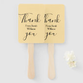 Thank you from add name yellow Pastel boho wedding Fächer (Vorne und Hinten)