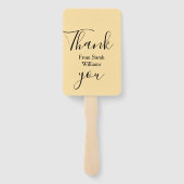 Thank you from add name yellow Pastel boho wedding Fächer (Rückseite)