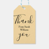Thank you from add name yellow Pastel boho wedding Geschenkanhänger (Rückseite)