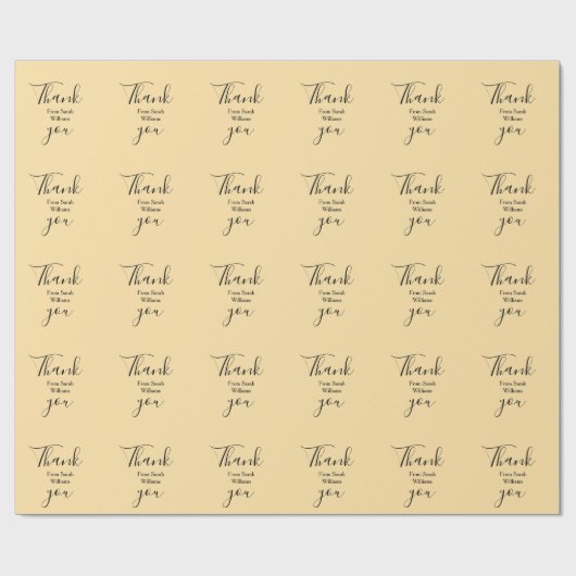 Thank you from add name yellow Pastel boho wedding Geschenkpapier (Flach)