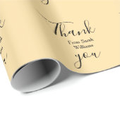 Thank you from add name yellow Pastel boho wedding Geschenkpapier (Rolleneckpunkt)