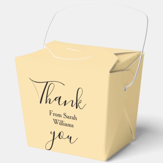 Thank you from add name yellow Pastel boho wedding Geschenkschachtel (Vorderseite)