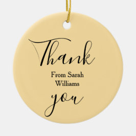 Thank you from add name yellow Pastel boho wedding Keramik Ornament