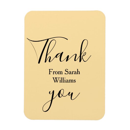 Thank you from add name yellow Pastel boho wedding Magnet (Vertikal)