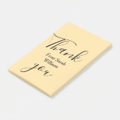 Thank you from add name yellow Pastel boho wedding Post-it Klebezettel (angewinkelt)