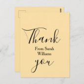 Thank you from add name yellow Pastel boho wedding Postkarte (Vorne/Hinten)