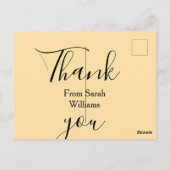 Thank you from add name yellow Pastel boho wedding Postkarte (Rückseite)
