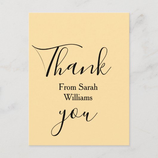 Thank you from add name yellow Pastel boho wedding Postkarte (Vorderseite)