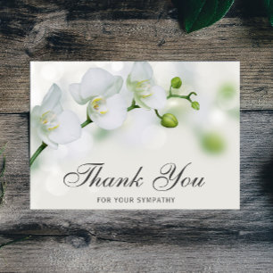 Thank You Funeral Floral Orchid Sympathy Grief Dankeskarte
