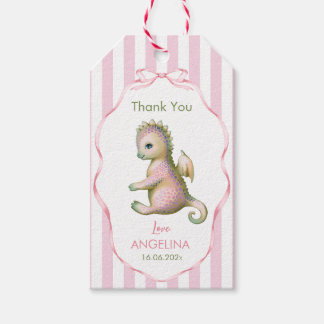 Thank you Gift Tag with cute baby shower dragon. Geschenkanhänger