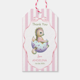 Thank you Gift Tag with cute baby shower dragon. Geschenkanhänger