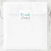 Thank You Glossy Ocean Pastel Text Quadratischer Aufkleber (Tasche)