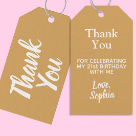 Thank You Gold and White Party Favor Tags Geschenkanhänger