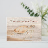 Thank you Great Teacher Fun Turtle Dankeskarte (Stehend Vorderseite)