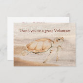 Thank you Great Volunteer Fun Turtle Animal Dankeskarte (Vorne/Hinten)