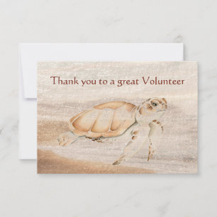 Thank you Great Volunteer Fun Turtle Animal Dankeskarte