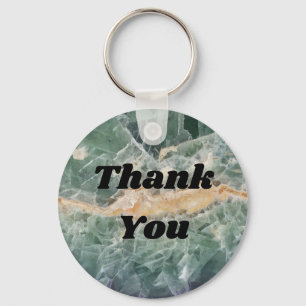 Thank You Green Fluorite Close-up Photo Gemstone Schlüsselanhänger