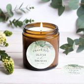 Thank You Green Tropical Wedding Favor Runder Aufkleber