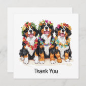 Thank You Hawaiian Bernese Mountain Dogs Dankeskarte (Vorne/Hinten)