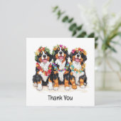 Thank You Hawaiian Bernese Mountain Dogs Dankeskarte (Stehend Vorderseite)