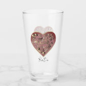 "Thank you" Heart Glass Cup Glas (Vorderseite)