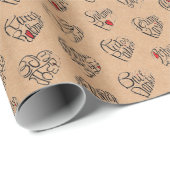 Thank you & heart in 44langs as BK ♡shaped pattern Geschenkpapier (Rolleneckpunkt)