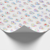 Thank you & heart in 44langs as ♡shaped DC pattern Geschenkpapier (Ecke)