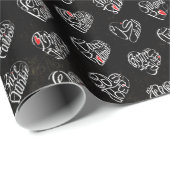 Thank you & heart in 44langs as WH ♡shaped pattern Geschenkpapier (Rolleneckpunkt)