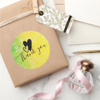 Thank you Heart Love  Runder Aufkleber