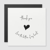 Thank You Heart Minimalist Magnetic Card Magnetkarte (Vorne/Hinten)