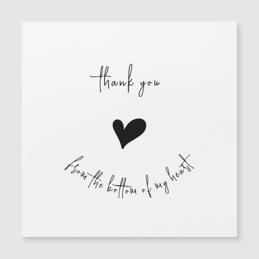 Thank You Heart Minimalist Magnetic Card Magnetkarte (Vorderseite)