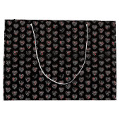 Thank you & hearts 44langs as WH♡shaped pattern Große Geschenktüte (Rückseite)