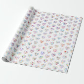 Thank you & hearts in 44langs as DC♡shaped pattern Geschenkpapier (Ungerollt)