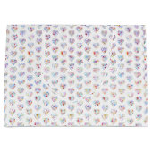 Thank you & hearts in 44langs as DC♡shaped pattern Große Geschenktüte (Vorderseite)