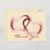 Thank You Hearts Pink & Red Greeting Postcard Postkarte (Vorne/Hinten)