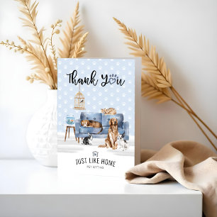 Thank You   Home Pet Sitting Pet Family Blue Couch Dankeskarte