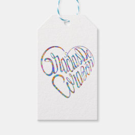 Thank you in 17 langs as heart shapes geschenkanhänger