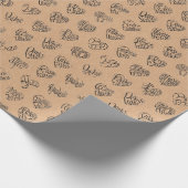 Thank you in 44langs as black heart shaped pattern geschenkpapier (Ecke)