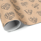 Thank you in 44langs as black heart shaped pattern geschenkpapier (Rolleneckpunkt)