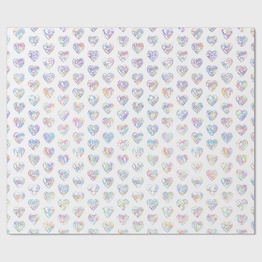 Thank you in 44langs as heart shaped DC pattern Geschenkpapier (Flach)