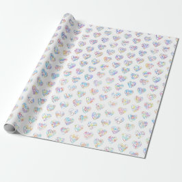 Thank you in 44langs as heart shaped DC pattern Geschenkpapier