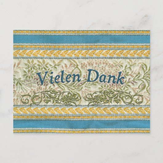 Thank You in German, Vielen Dank Postkarte (Vorderseite)