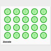 Thank you in Green Circle Stickers (Blatt)