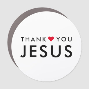 Thank You Jesus   Modern Christian Faith Heart Auto Magnet