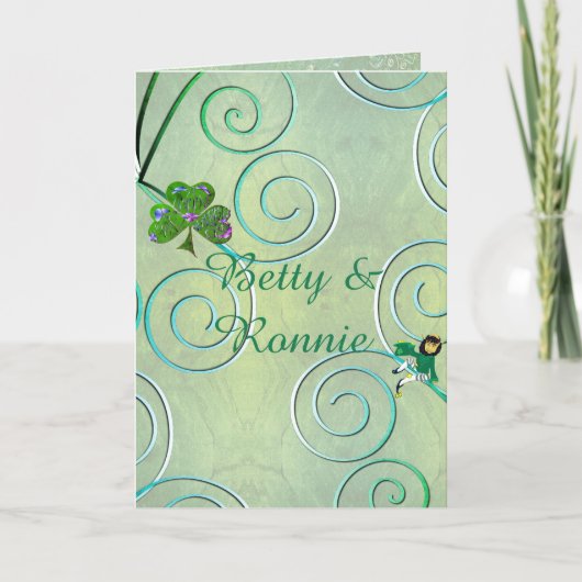 Thank you Leprechaun Folded Greeting Card Karte (Vorderseite)