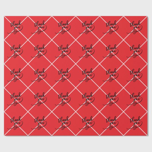 Thank You Lines Bright Red Classical Unique Simple Geschenkpapier (Flach)